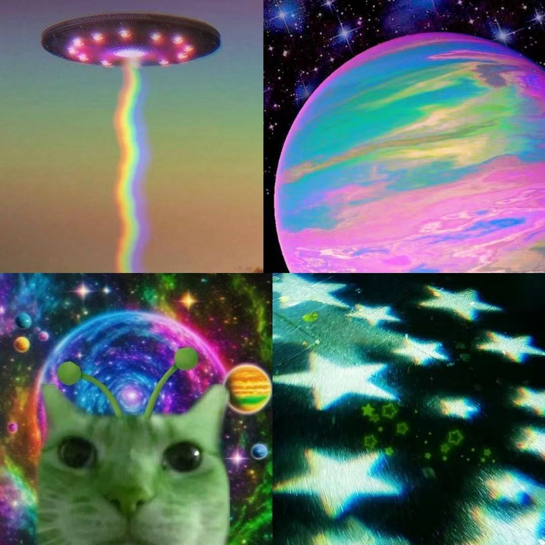 Alien Invasion Acrylic Square Press On Nail