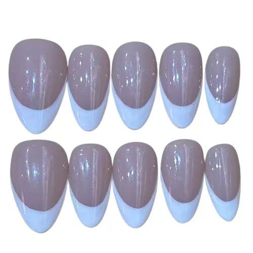 Almond French Acrylic Almond Press On Nail - MaYonail Store