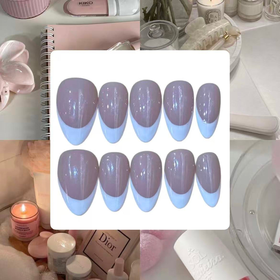 Almond French Acrylic Almond Press On Nail - MaYonail Store