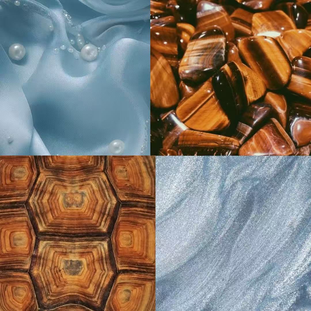 Tortoise Shell Aqua Acrylic Square Press On Nail