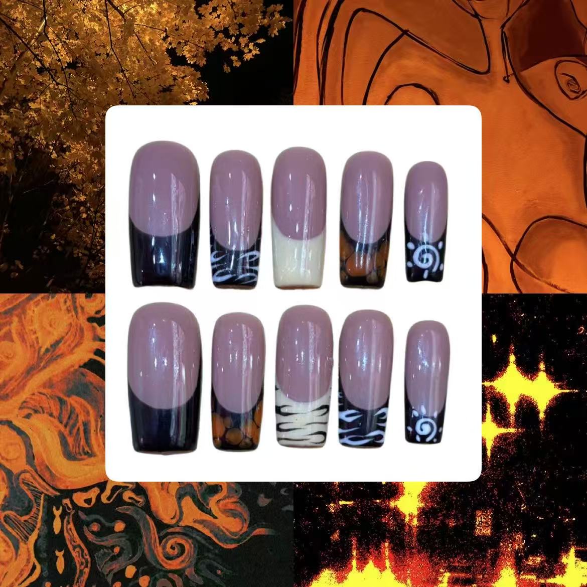 Summer Forest Acrylic Square Press On Nail - MaYonail Store