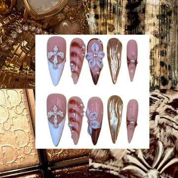 Autumn Sunset Acrylic Stilletto Press On Nail