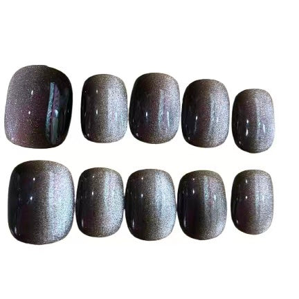 Black Jewel Acrylic Oval Press On Nail - MaYonail Store