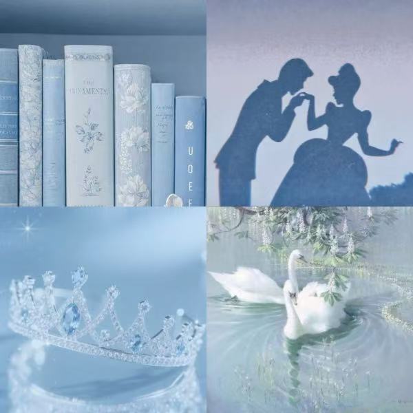 Blue Princess Acrylic Coffin press On Nail