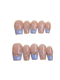 Blue Princess Acrylic Coffin press On Nail - MaYonail Store