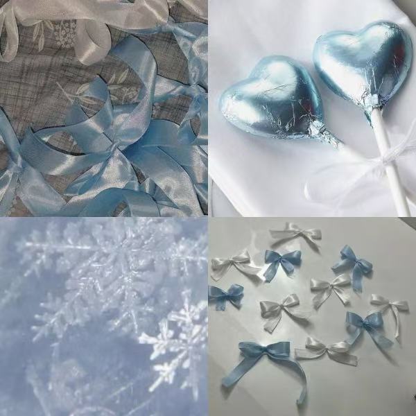 Snow Blue Acrylic Coffin Press On Nail - MaYonail Store