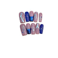 Snow Blue Acrylic Coffin Press On Nail - MaYonail Store