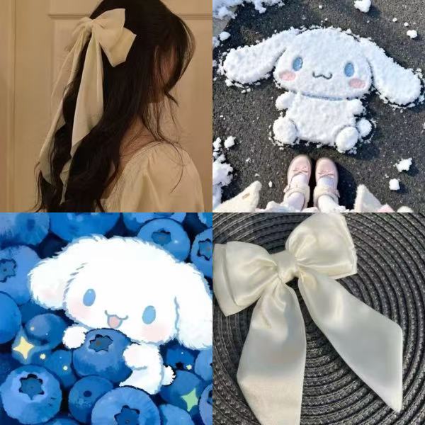 Bow Cinnamonroll Acrylic Coffin Press On Nail - MaYonail Store