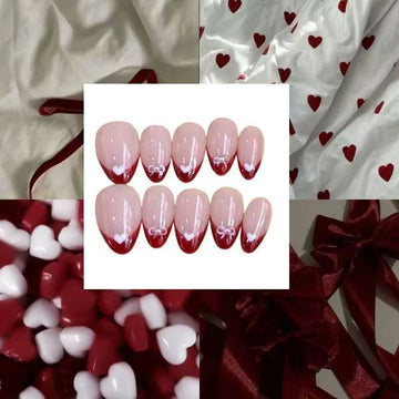 Bow Love Acrylic Almond Press On Nail - MaYonail Store
