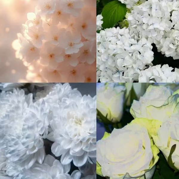 Bridal Floral Acrylic Square Press On Nail