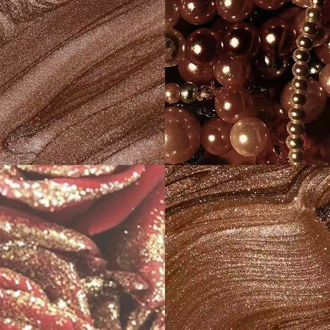 Bronze Shimmer Acrylic Stiletto Press On Nail