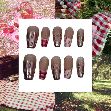 Jammy Picnic Acrylic Coffin Press On Nail