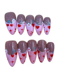 Cherry Pop Acylic Almond Press On Nail Y351 - MaYonail Store