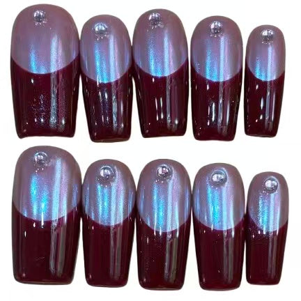 Red Carpet Acrylic Square Press On Nail - MaYonail Store