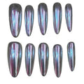 Silver Chrome Acrylic Almond Press On Nail - MaYonail Store