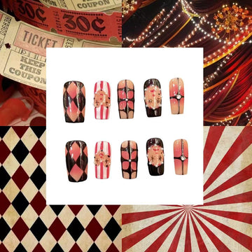 Circus Acrylic Square Press On Nail