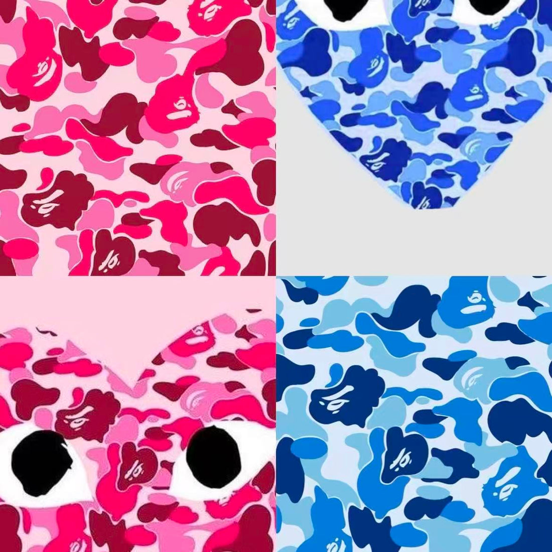 Colourful Camo Acrylic Square Press On Nail