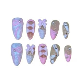 Coquette Princess Acrylic Almond Press On Nail - MaYonail Store