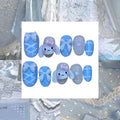 Blue Coquette Acrylic Oval press On Nail - MaYonail Store