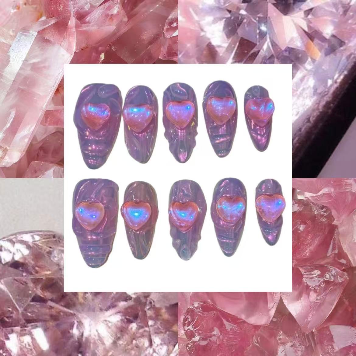 Crystal Jewels Acylic Almond Press On Nail - MaYonail Store