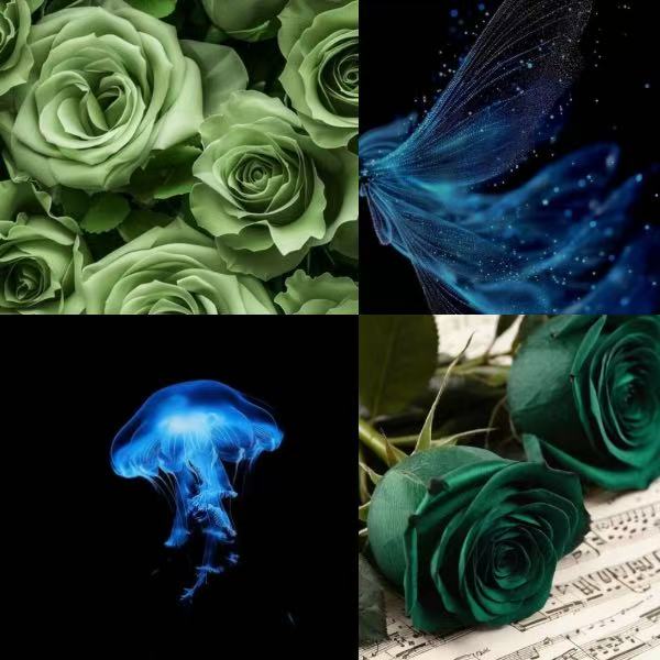 Emeralds Flowers Acrylic Stiletto Press On Nail