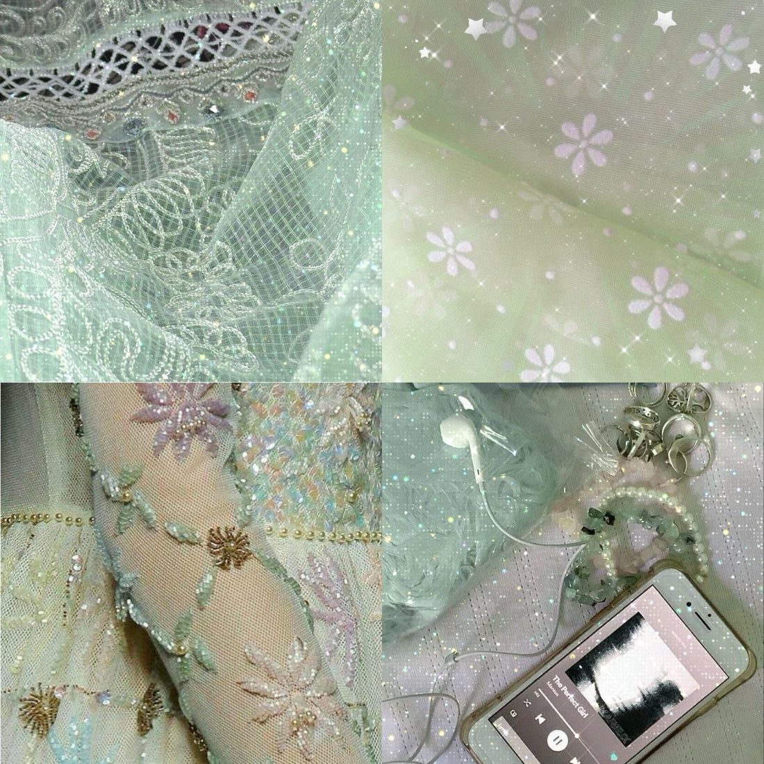 Turquoise Sparkle Acrylic Square Press On Nail - MaYonail Store