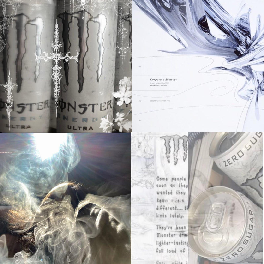 White Monster Acrylic Almond press On Nail