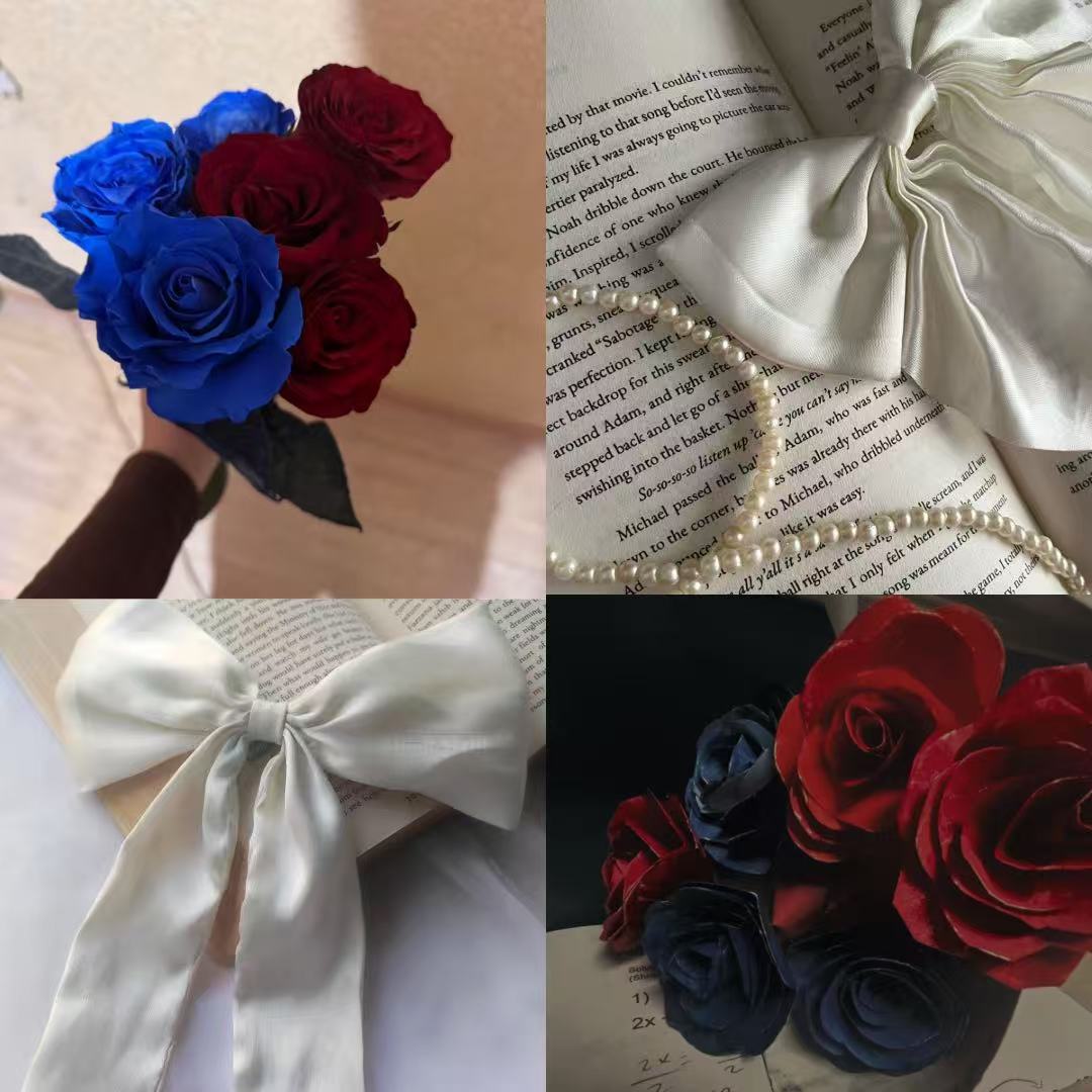 Floral Bowquet Acylic Almond Press On Nail