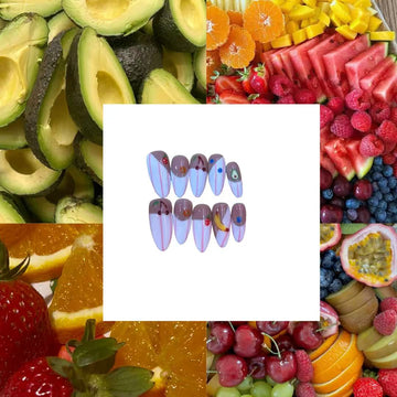 Fruit Bowl  Acrylic Almond Press On Nail