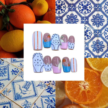 Fruit Mosac Acylic Square Press On Nail