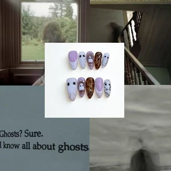 Ghost Tortoise Acrylic Almond Press On Nail - MaYonail Store