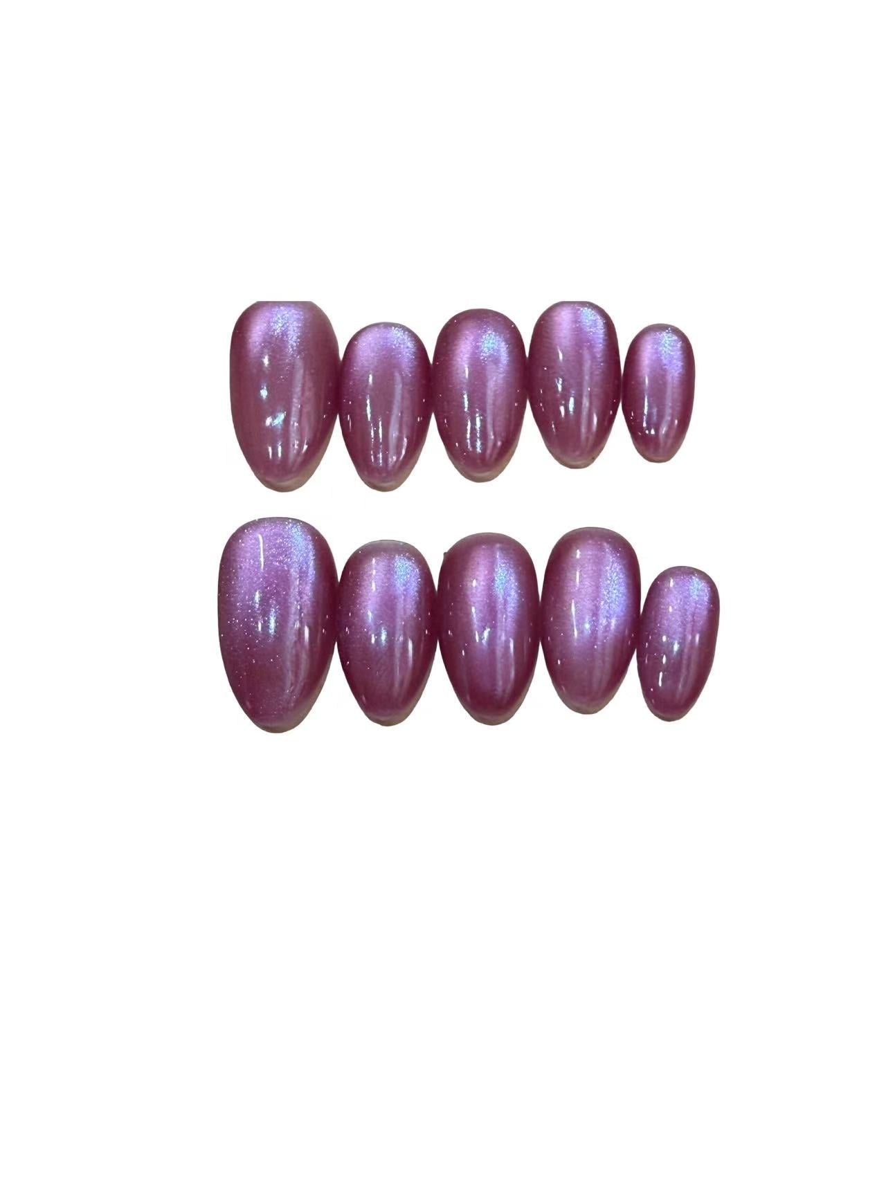 Glitter Pink Acrylic Almond Press On Nail - MaYonail Store