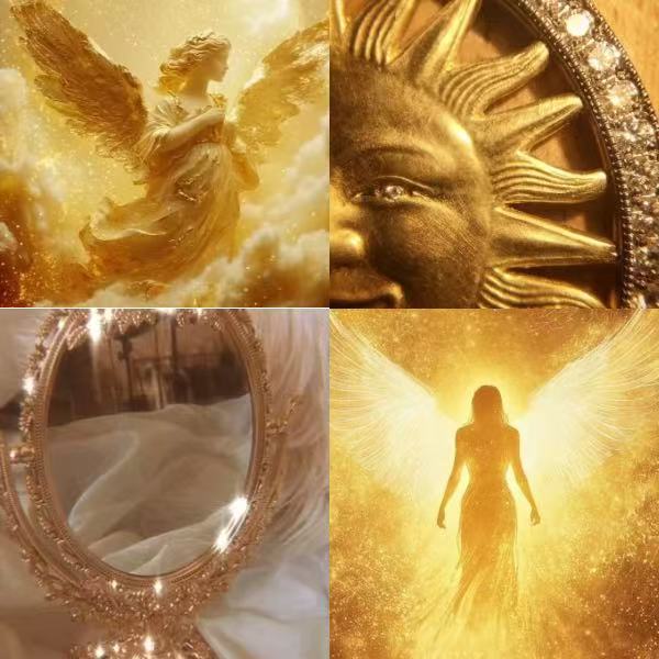 Golden Angel Acrylic Square Press On Nail - MaYonail Store