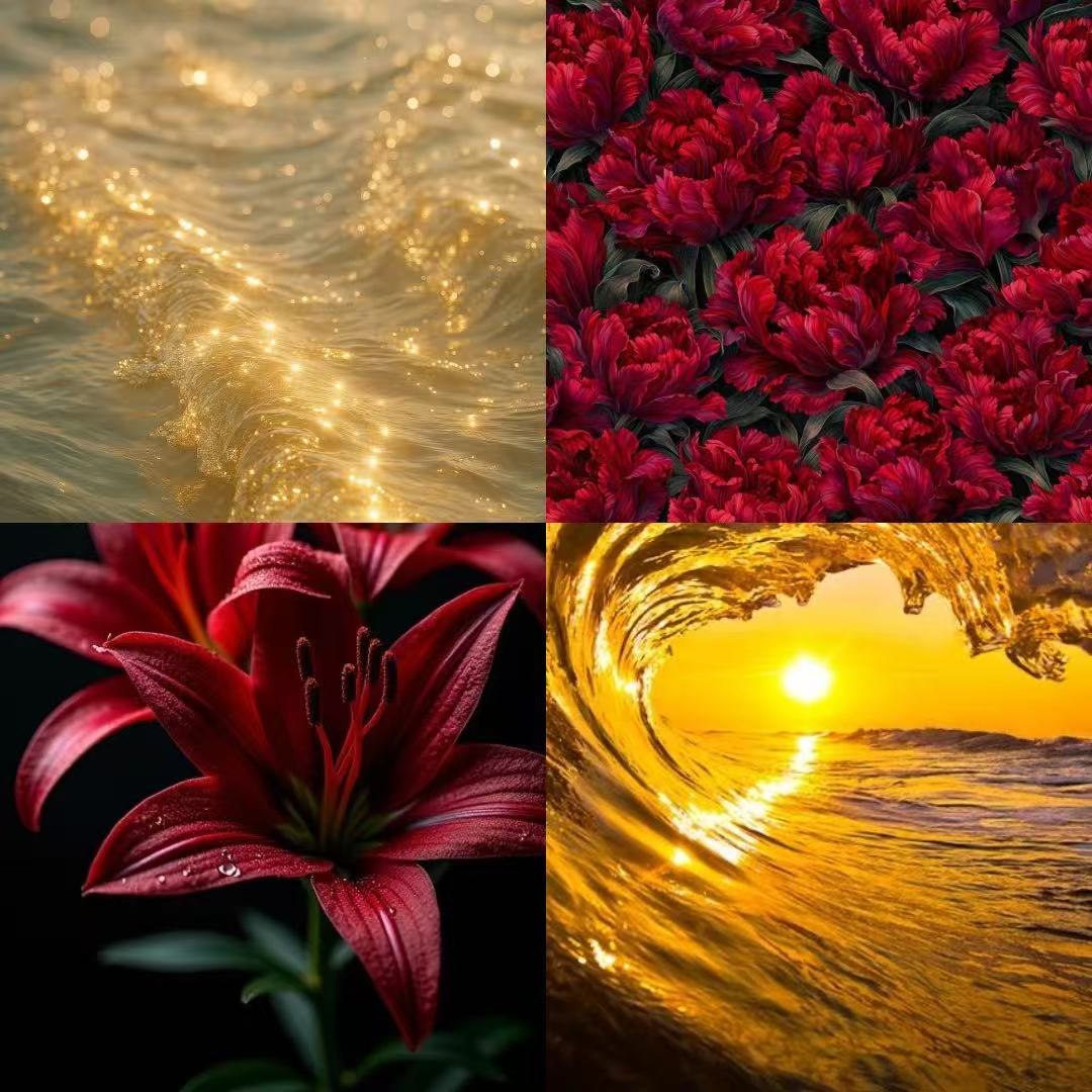 Golden Bloom Acylic Square Press On Nail