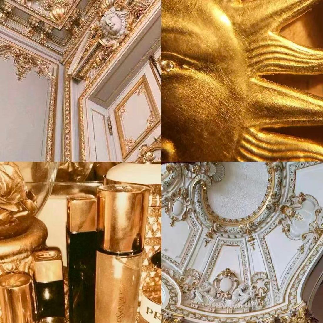 Golden Princess Acrylic Square Press On Nail