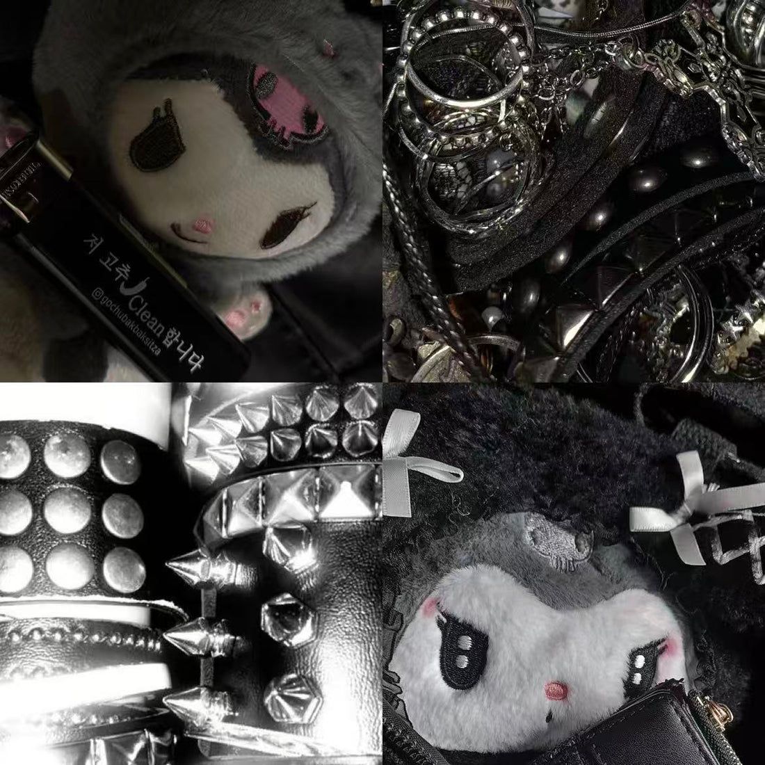 Grunge Kuromi Acrylic Coffin Press On Nail - MaYonail Store