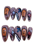 Happy Garden Acrylic Almond Press On Nail Y289 - MaYonail Store
