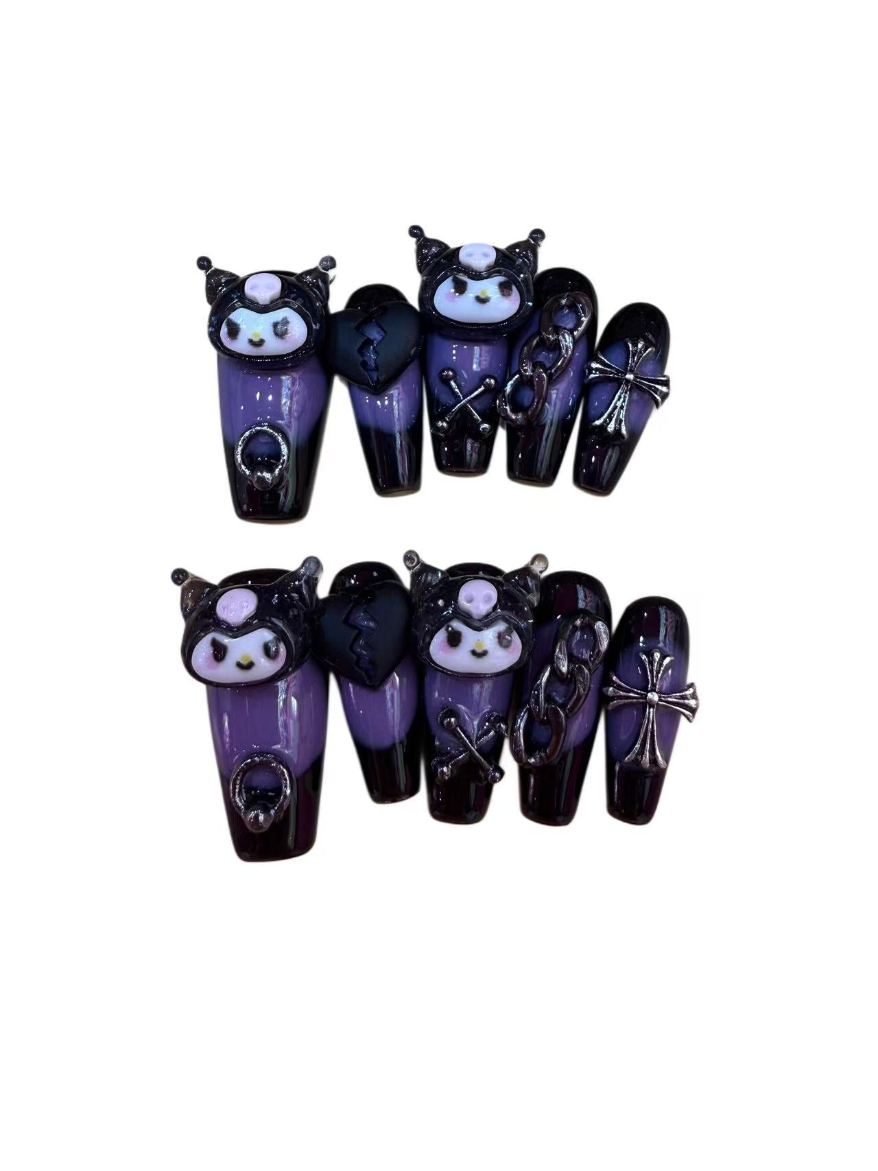 Heartbreaker Kuromi Acrylic Coffin press On Nail (Copy) - MaYonail Store