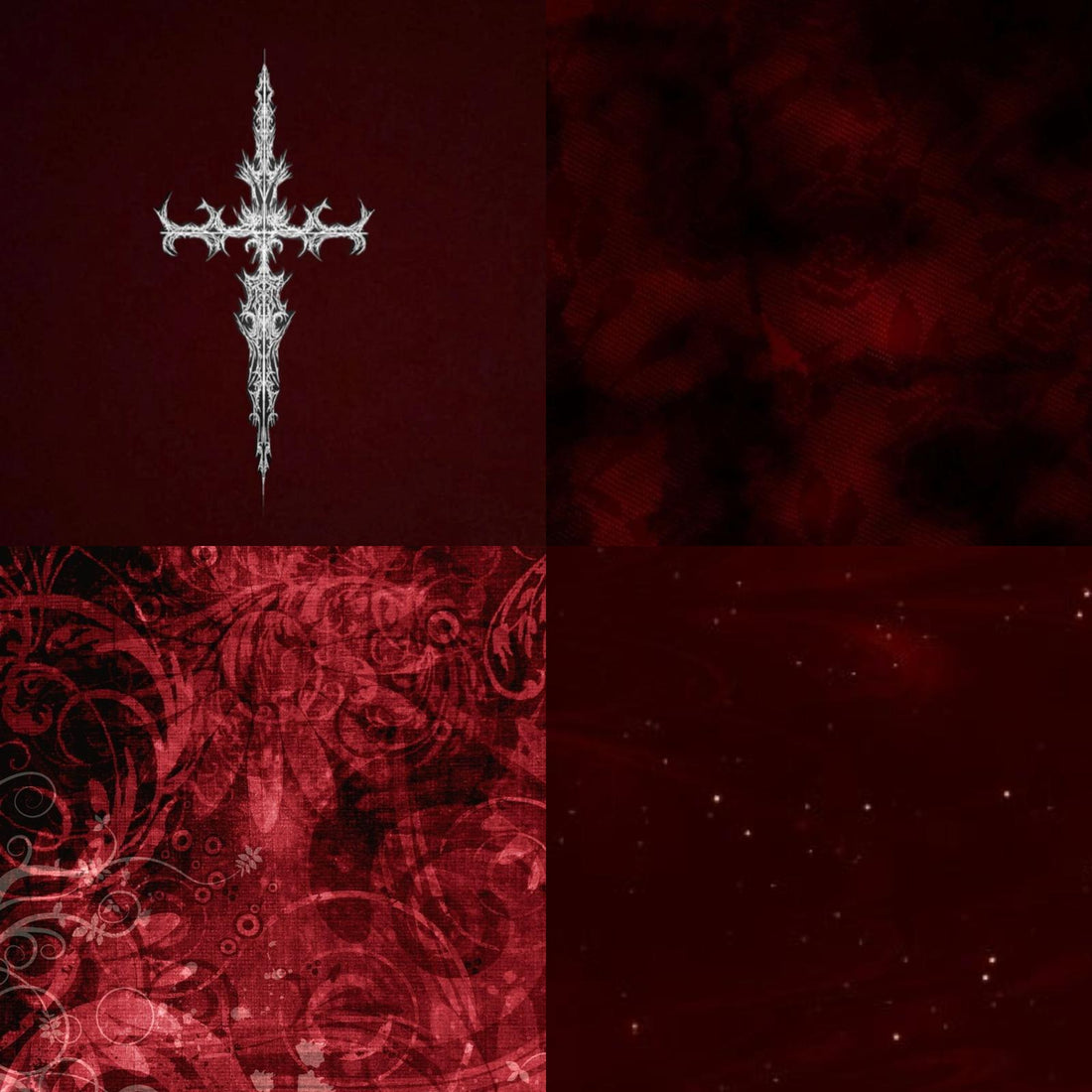 Red Rhinestone Cross Acrylic Round Press On Nail - MaYonail Store