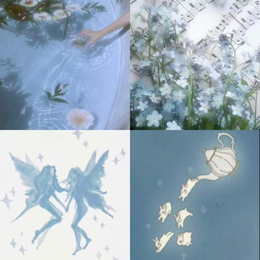 Baby Blue Fairy Acrylic Square Press On Nail