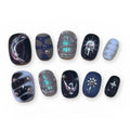 Indigo Moonlight Acrylic Round Press On Nail - MaYonail Store