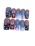 Lady Strawberry Acrylic Square Press On Nail Y393 - MaYonail Store