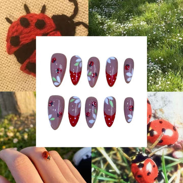 Lovebug Acrylic Almond Press On Nail