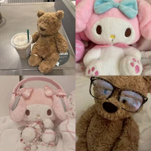 Melody Bear Acrylic Coffin Press On Nail - MaYonail Store