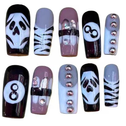 Midnight Hotline Acrylic Square Press On Nail Y239 - MaYonail Store