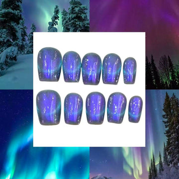 Northern Lights Acrylic Square Press On Nail - MaYonail Store