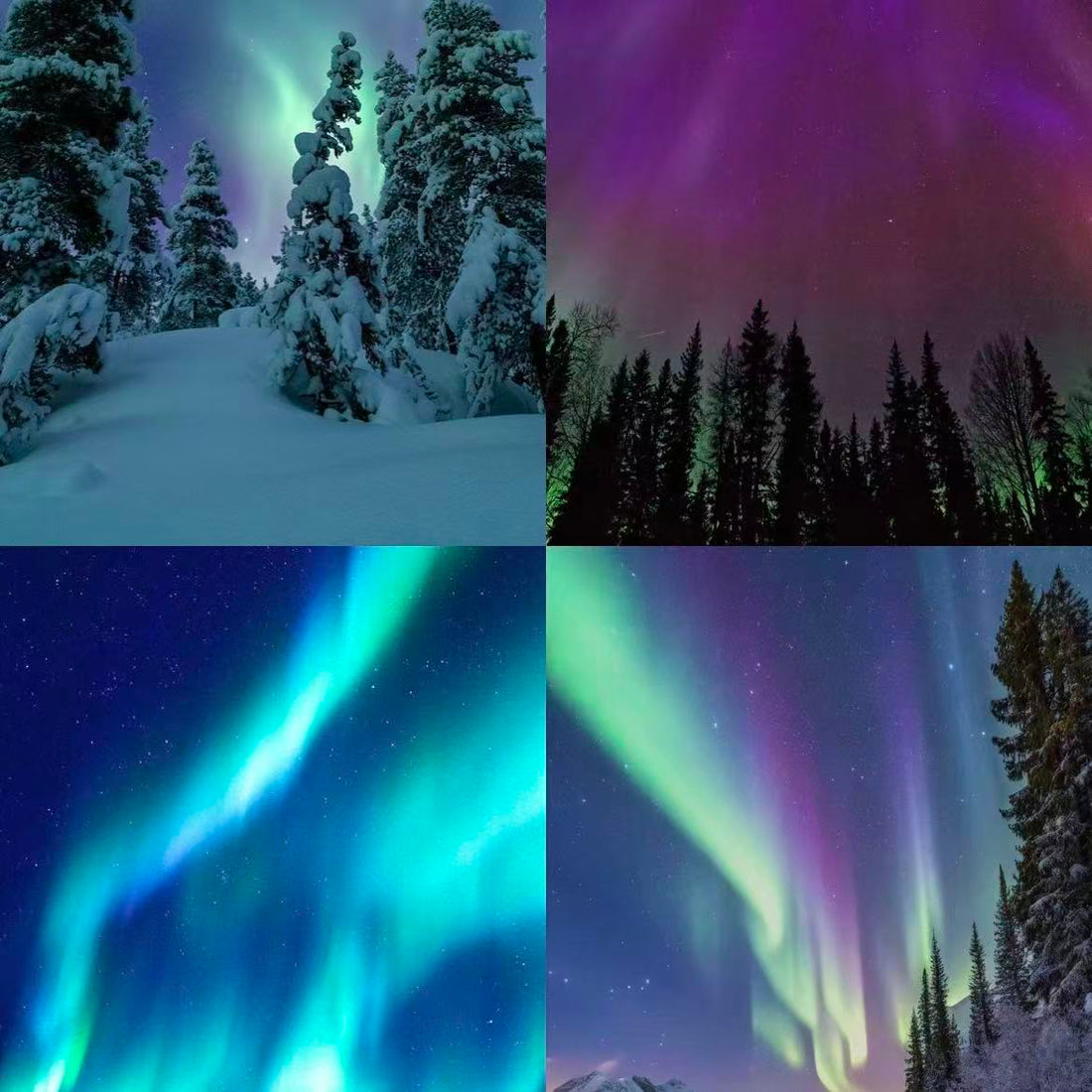 Northern Lights Acrylic Square Press On Nail