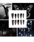 Obsidian moon Acrylic stilleto Press On Nail - MaYonail Store