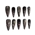 Obsidian moon Acrylic stilleto Press On Nail - MaYonail Store