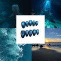 Ocean Blue  Acylic Almond Press On Nail - MaYonail Store
